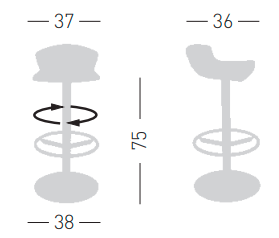 hoker Free, hoker obrotowy, hoker do jadalni, hoker do kuchni, hoker nowoczesny, hoker z podnóżkiem, włoski design