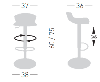 hoker Guliver, hoker Gaber, hoker z tworzywa, hoker obrotowy, hoker z regulowaną wysokością siedziska, hoker nowoczesny, włoski design