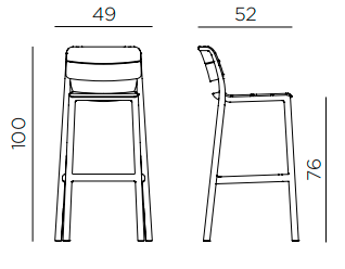 hoker Cassia, hoker Nardi, hoker outdoorowy, hoker na taras, hoker do restauracji, hoker do kawiarni, hoker odporny na warunki atmosferyczne, włoski design