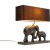 lampa stołowa, Kare Design, Elephant Family, lampa dekoracyjna, egzotyczny styl, rustykalna elegancja, złote wnętrze klosza, czarny klosz, lampa do salonu, lampa do sypialni, lampa do przedpokoju