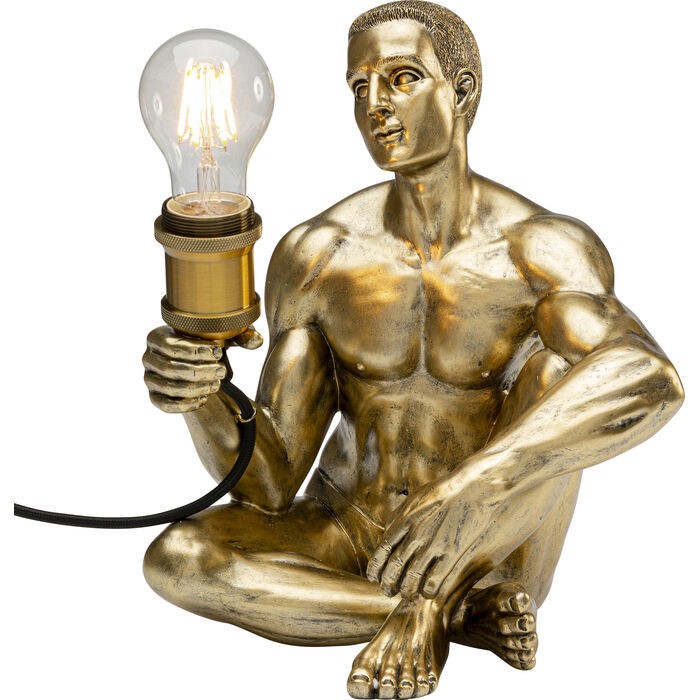 lampa Nude Man, lampa Kare, lampa stołowa, lampa biurkowa, lampa człowiek, złota lampa, rzeźbiarska lampa, nowoczesna lampa