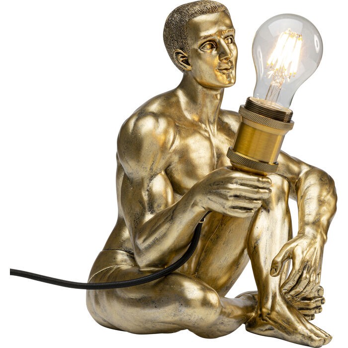 lampa Nude Man, lampa Kare, lampa stołowa, lampa biurkowa, lampa człowiek, złota lampa, rzeźbiarska lampa, nowoczesna lampa