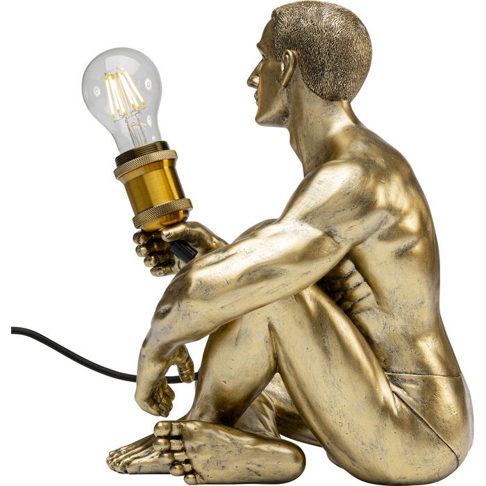 lampa Nude Man, lampa Kare, lampa stołowa, lampa biurkowa, lampa człowiek, złota lampa, rzeźbiarska lampa, nowoczesna lampa