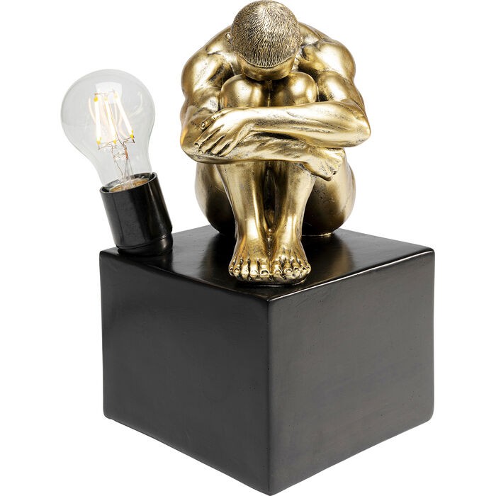 lampa Nude Man, lampa Kare, lampa stołowa, lampa biurkowa, lampa człowiek, złota lampa, rzeźbiarska lampa, nowoczesna lampa