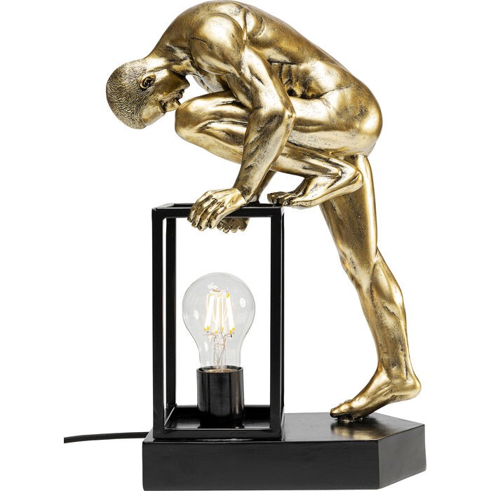 lampa Nude Man, lampa Kare, lampa stołowa, lampa biurkowa, lampa człowiek, złota lampa, rzeźbiarska lampa, nowoczesna lampa