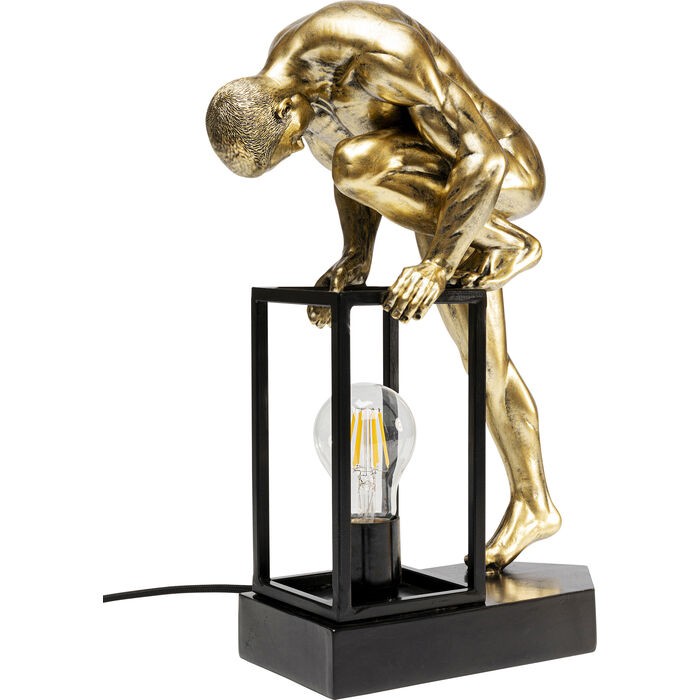 lampa Nude Man, lampa Kare, lampa stołowa, lampa biurkowa, lampa człowiek, złota lampa, rzeźbiarska lampa, nowoczesna lampa