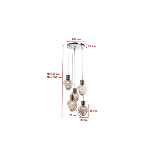 lampa Supernova, lampa Kare, lampa z pięcioma kloszami, lampa wisząca, nowoczesna lampa, wyjątkowy design, nowoczesny design