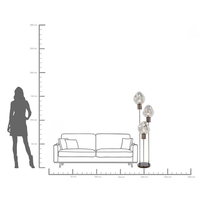 lampa Supernova, lampa Kare, lampa z trzema kloszami, lampa podłogowa, nowoczesna lampa, wyjątkowy design, nowoczesny design