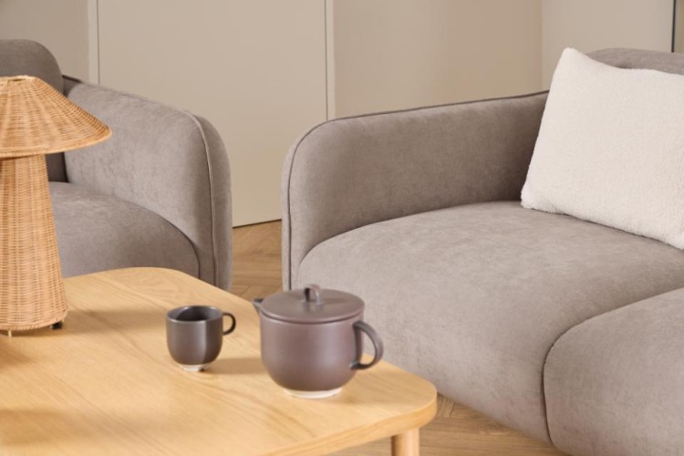 Stolik kawowy Banbury, dwupoziomowy stolik do salonu, stolik dębowy kwadratowy, stolik dwupoziomowy z drewna dębowego dąb