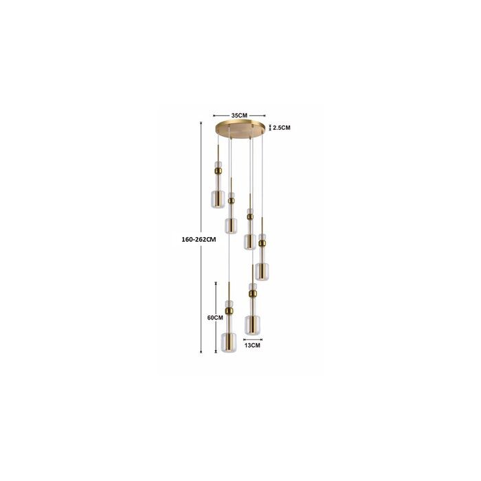 lampa Candy Bar Gold, lampa wisząca, lampa LED, złota lampa, lampa do jadalni, lampa z regulowaną wysokością, Kare Design