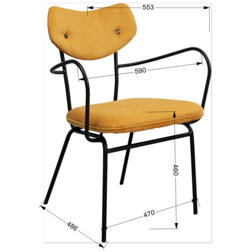 krzesło Viola, krzesło tapicerowane, krzesło sztruksowe, krzesło retro, krzesło nowoczesne, krzesło z podłokietnikami