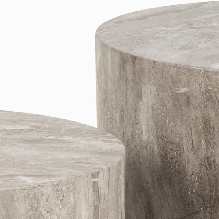 stolik kawowy Dice, okrągłe stoliki kawowe, stoliki imitacja kamienia, nowoczesne stoliki, minimalistyczny stolik, stoliki do salonu, designerski zestaw stolików