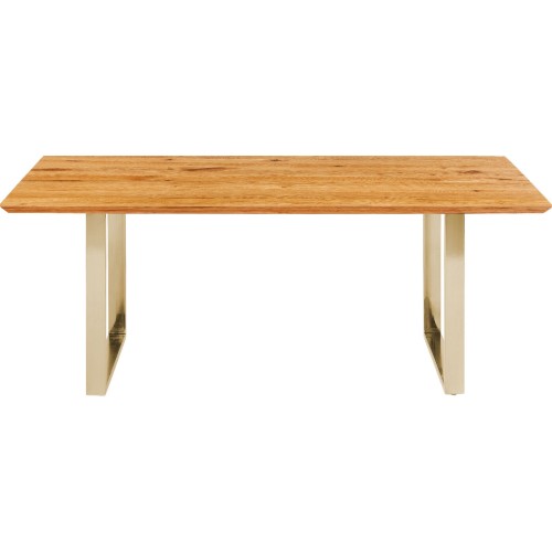 Stół Symphony Oak Brass 160x80, Kare Design, drewniany blat, idealny do restauracji, idealny do jadalni, elegancki styl, minimalistyczny styl, prostokątny blat