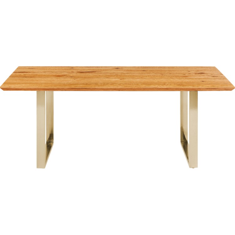 Stół Symphony Oak Brass 160x80, Kare Design, drewniany blat, idealny do restauracji, idealny do jadalni, elegancki styl, minimalistyczny styl, prostokątny blat