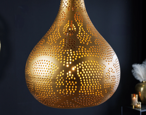 lampa Orient Living, lampa wisząca orientalna, lampa złota, lampa egzotyczna, lampa ażurowa, lampa orientalna do salonu, lampa orientalna do sypialni