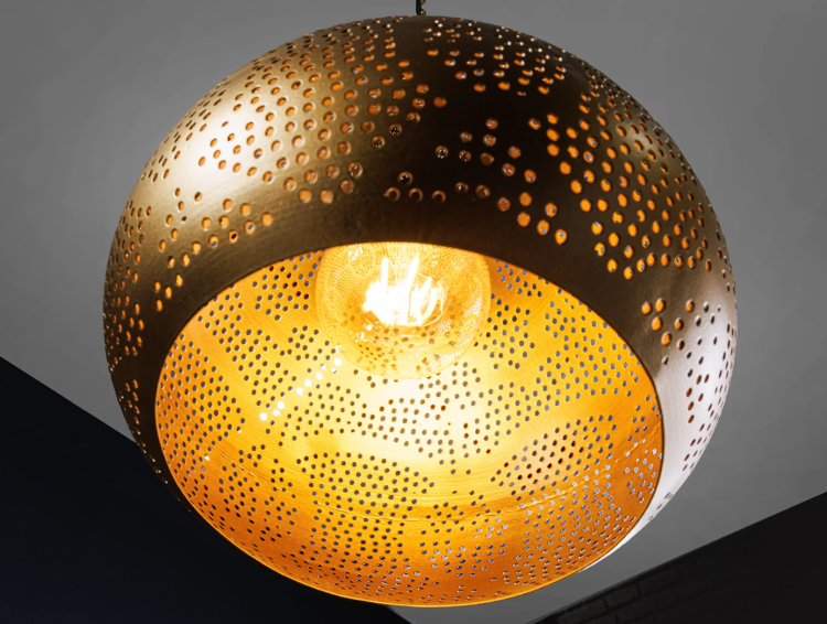 lampa Orient Living, lampa wisząca orientalna, lampa złota, lampa egzotyczna, lampa ażurowa, lampa orientalna do salonu, lampa orientalna do sypialni
