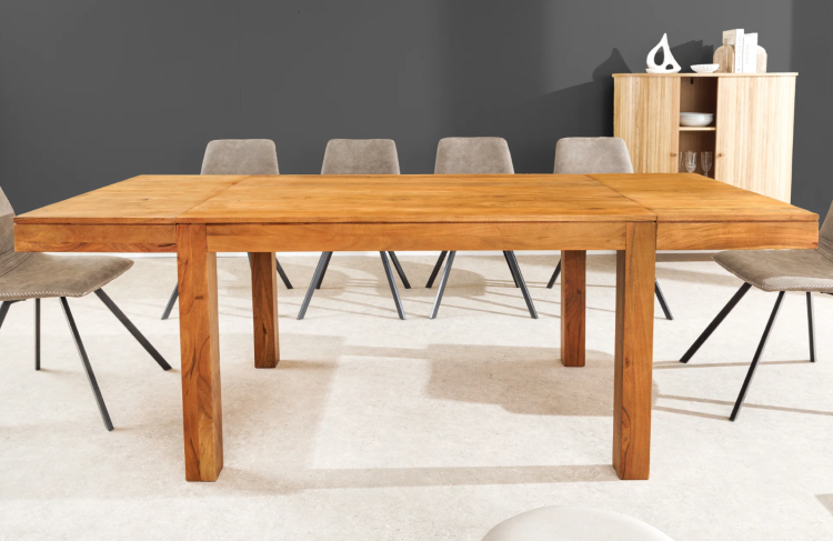 stół Pure, stół rozkładany, stół z drewna akacjowego, stół do jadalni, stół do salonu, stół minimalistyczny, stół industrialny, stół skandynawski, stół boho