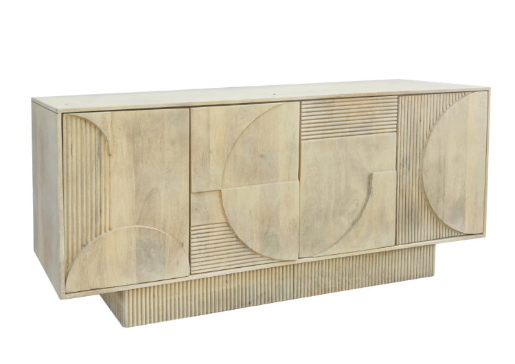 komoda art deco, komoda drewniana, komoda z drewna mango, meble art deco, drewniana komoda do salonu, komoda z rzeźbionymi frontami, komoda designerska, komoda nowoczesna