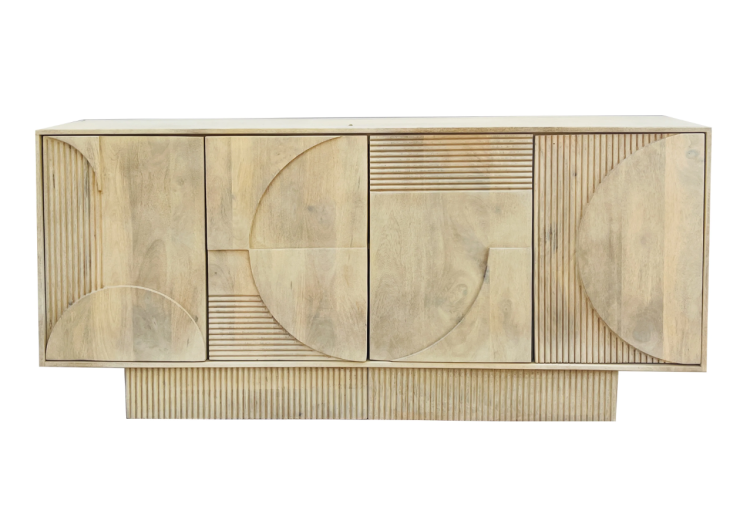 komoda art deco, komoda drewniana, komoda z drewna mango, meble art deco, drewniana komoda do salonu, komoda z rzeźbionymi frontami, komoda designerska, komoda nowoczesna