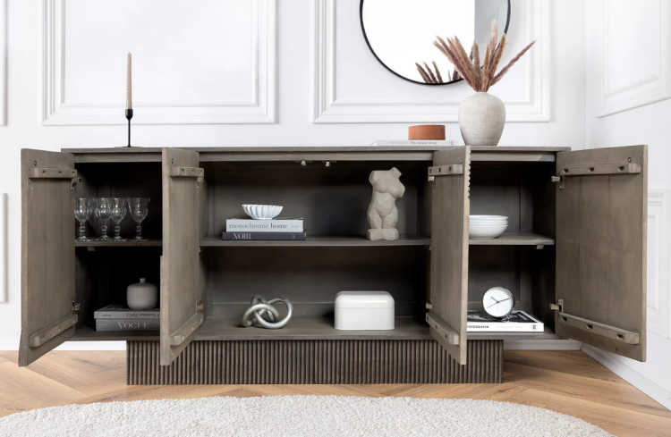 komoda art deco, komoda drewniana, komoda z drewna mango, meble art deco, drewniana komoda do salonu, komoda z rzeźbionymi frontami, komoda designerska, komoda nowoczesna