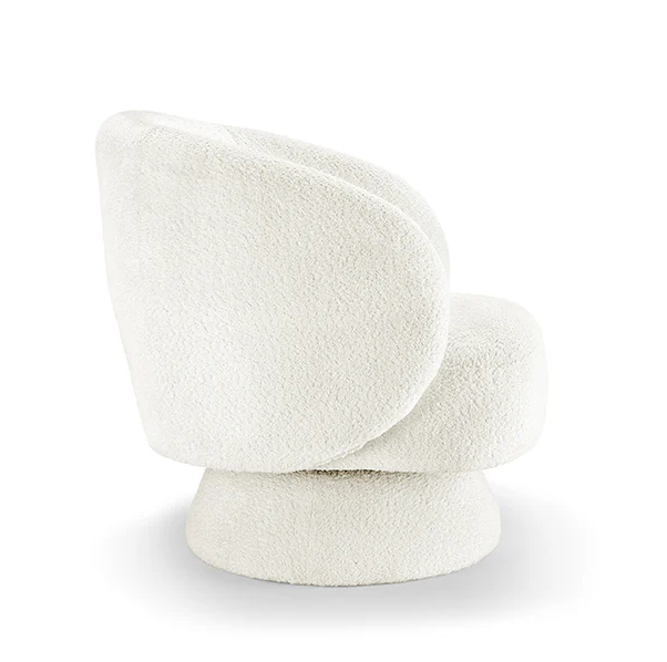 fotel Bossa Nova, fotel obrotowy, fotel Invicta, fotel boucle, fotel biały, fotel do salonu, fotel nowoczesny, fotel do sypialni, fotel do garderoby, fotel tapicerowany, fotel ergonomiczny