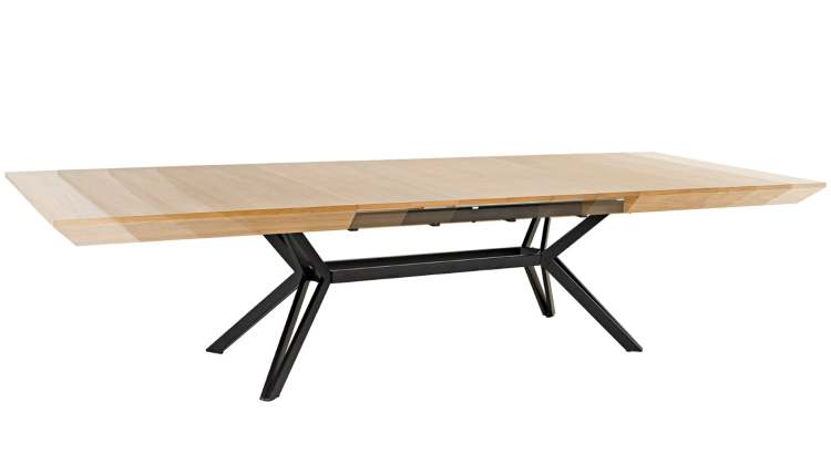 stół Giant, stół rozkładany, stół Invicta, stół dębowy, stół do jadalni, stół metalowa rama, stół 200–320 cm, duży stół, stół na przyjęcia, stół rodzinny, nowoczesny stół, elegancki stół, stół do salonu, stół drewniany
