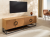 szafka pod TV Grandezza, szafka imitacja dębu, elegancka szafka, nowoczesna szafka, szafka z czarnymi detalami, szafka na stalowych nogach