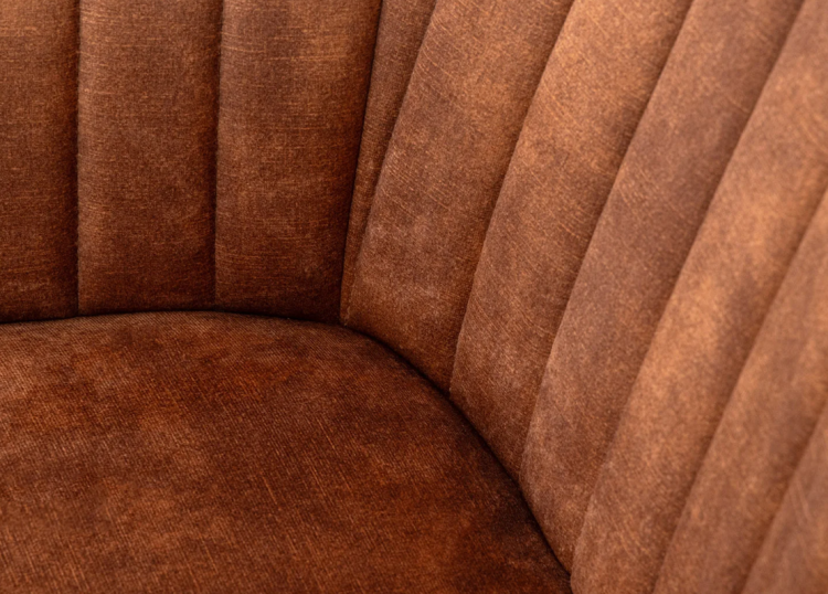 krzesło Turin, krzesło Invicta, krzesło aksamitne, krzesło z podłokietnikami, krzesło tapicerowane, krzesło do jadalni, krzesło do gabinetu, krzesło do biura, krzesło rdzawo-brązowe