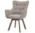 fotel obrotowy Thor, fotel z funkcją obrotu, fotel 360 stopni, fotel z drewnianymi nogami, fotel dębowy, fotel z podłokietnikami, fotel do salonu, elegancki fotel tapicerowany, fotel w jasnobrązowej tkaninie