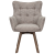 fotel obrotowy Thor, fotel z funkcją obrotu, fotel 360 stopni, fotel z drewnianymi nogami, fotel dębowy, fotel z podłokietnikami, fotel do salonu, elegancki fotel tapicerowany, fotel w jasnobrązowej tkaninie