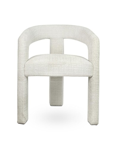 krzesło Logan, nowoczesne krzesło tapicerowane, krzesło z tapicerowaną podstawą, eleganckie krzesło do jadalni, krzesło designerskie, krzesło białe tapicerowane, krzesło do strefy wypoczynkowej
