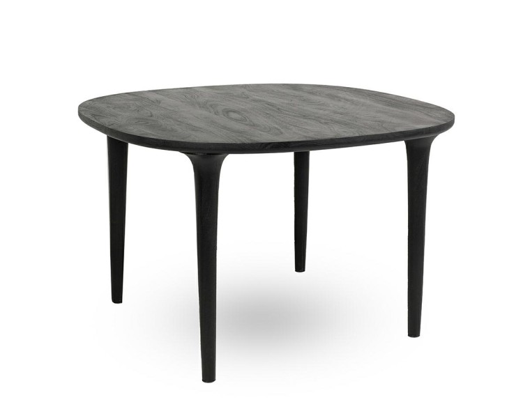 stół jadalniany Laminar, stół czarny drewno, stół z drewna mango, stół nowoczesny do jadalni, stół designerski, stół minimalistyczny, stół z organicznym blatem, stół smukła podstawa, stół elegancki i nowoczesny