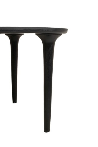 stół jadalniany Laminar, stół czarny drewno, stół z drewna mango, stół nowoczesny do jadalni, stół designerski, stół minimalistyczny, stół z organicznym blatem, stół smukła podstawa, stół elegancki i nowoczesny