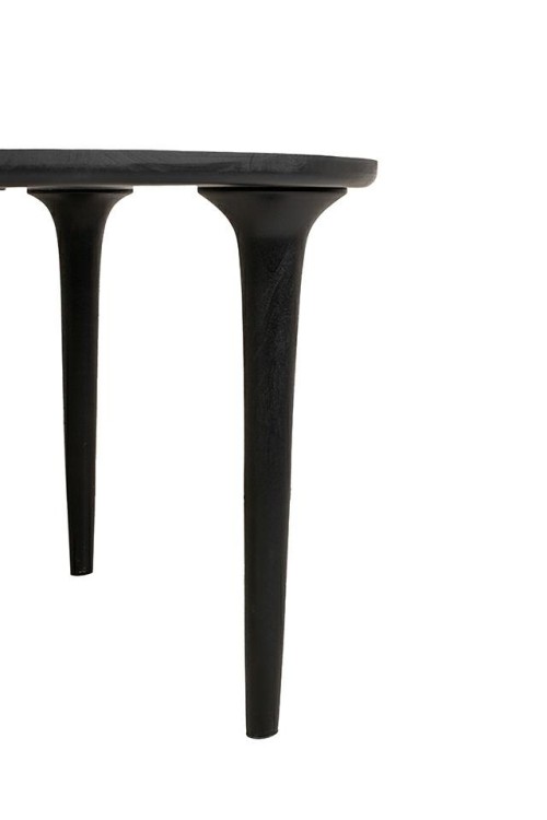 stół jadalniany Laminar, stół czarny drewno, stół z drewna mango, stół nowoczesny do jadalni, stół designerski, stół minimalistyczny, stół z organicznym blatem, stół smukła podstawa, stół elegancki i nowoczesny