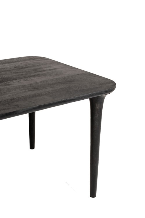 stół jadalniany Laminar, stół czarny drewno, stół z drewna mango, stół nowoczesny do jadalni, stół designerski, stół minimalistyczny, stół z organicznym blatem, stół smukła podstawa, stół elegancki i nowoczesny