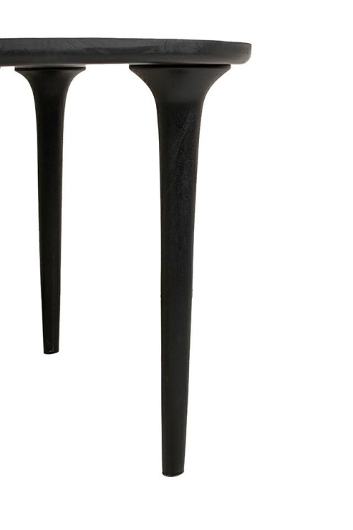 stół jadalniany Laminar, stół czarny drewno, stół z drewna mango, stół nowoczesny do jadalni, stół designerski, stół minimalistyczny, stół z organicznym blatem, stół smukła podstawa, stół elegancki i nowoczesny