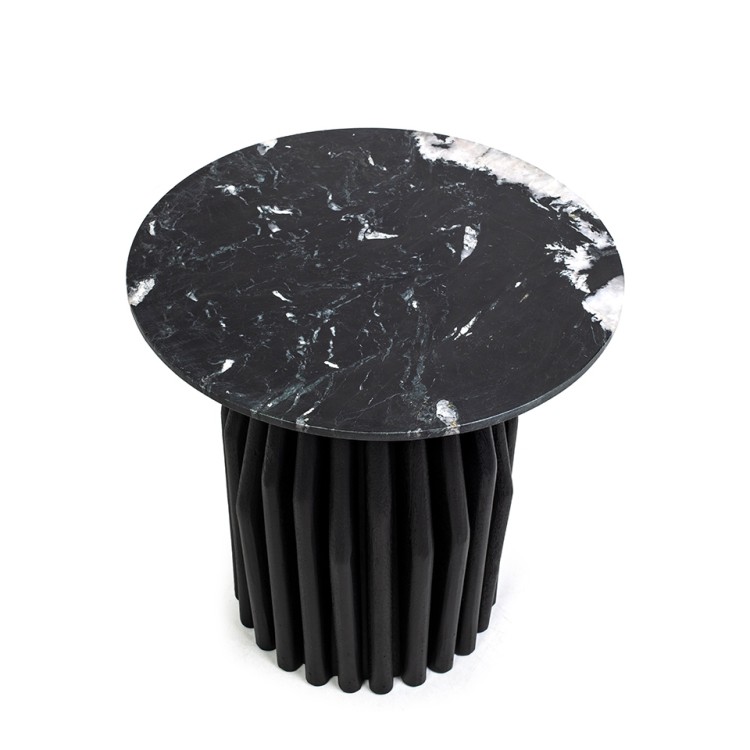 stolik boczny Levante, stolik boczny czarny marmur, stolik boczny drewno mango, stolik designerski, stolik dekoracyjny do salonu, stolik nowoczesny, stolik luksusowy, stolik Levante kolekcja, stolik elegancki, stolik marmurowy do salonu