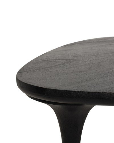 stolik kawowy Laminar, stolik czarny drewno, stolik z drewna mango, stolik nowoczesny, stolik designerski, stolik minimalistyczny, stolik z organicznym blatem, stolik smukła podstawa