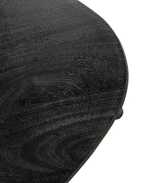 stolik kawowy Laminar, stolik czarny drewno, stolik z drewna mango, stolik nowoczesny, stolik designerski, stolik minimalistyczny, stolik z organicznym blatem, stolik smukła podstawa