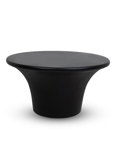 zestaw stolików kawowych Podium, stolik czarny MDF, stolik nowoczesny, stolik designerski, stolik minimalistyczny, stolik rzeźbiarski, stolik zaokrąglony, stolik cylindryczna podstawa, stolik funkcjonalny, stolik dekoracyjny do salonu