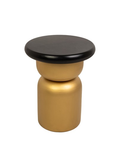 stolik boczny Leonardo, stolik złoty i czarny, stolik z drewna mango i MDF, stolik nowoczesny, stolik designerski, stolik luksusowy, stolik elegancki, stolik do salonu
