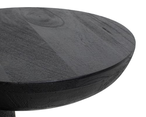 stolik boczny Elias, stolik czarny drewno mango, stolik nowoczesny, stolik designerski, stolik asymetryczny, stolik rzeźbiarski, stolik pomocniczy, stolik do salonu, stolik przy sofie, stolik przy fotelu