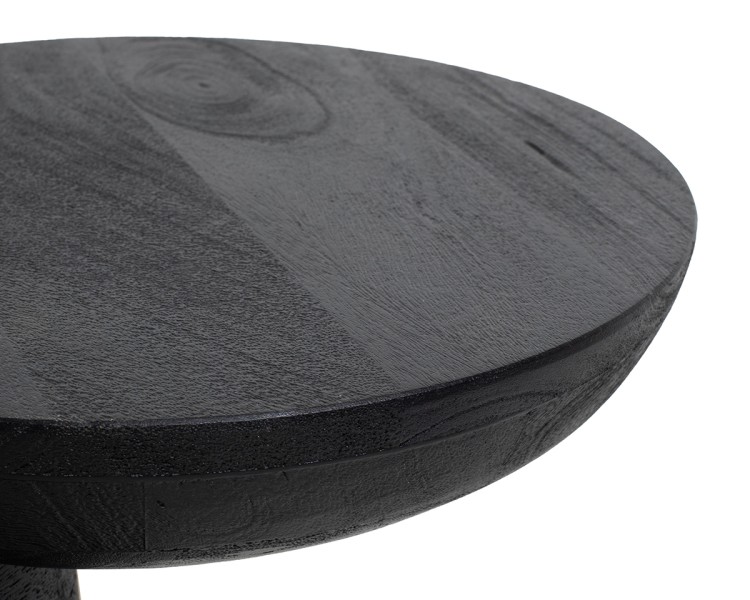 stolik boczny Elias, stolik czarny drewno mango, stolik nowoczesny, stolik designerski, stolik asymetryczny, stolik rzeźbiarski, stolik pomocniczy, stolik do salonu, stolik przy sofie, stolik przy fotelu