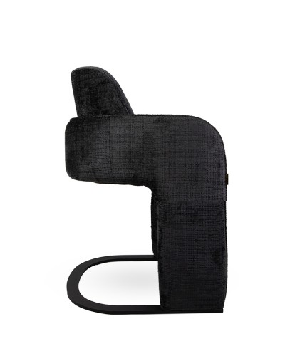 krzesło Bora, krzesło czarne, krzesło tapicerowane, krzesło metalowa podstawa, krzesło do kuchni, krzesło loftowe, krzesło nowoczesne, krzesło designerskie, krzesło wygodne