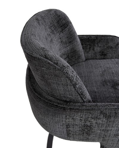 krzesło Bora, krzesło czarne, krzesło tapicerowane, krzesło metalowa podstawa, krzesło do kuchni, krzesło loftowe, krzesło nowoczesne, krzesło designerskie, krzesło wygodne