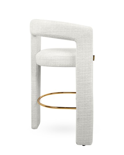hoker Logan, biały hoker, nowoczesny hoker, hoker tapicerowany, hoker z podłokietnikami, elegancki hoker, hoker do wyspy kuchennej, wygodny hoker, designerski hoker, hoker do jadalni, hoker glamour