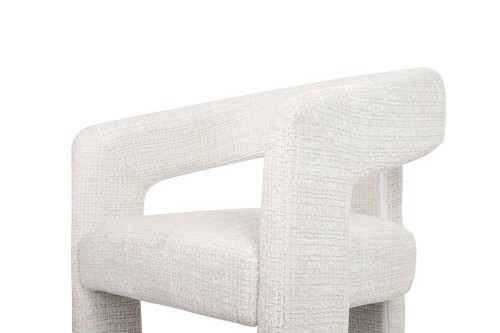 hoker Logan, biały hoker, nowoczesny hoker, hoker tapicerowany, hoker z podłokietnikami, elegancki hoker, hoker do wyspy kuchennej, wygodny hoker, designerski hoker, hoker do jadalni, hoker glamour
