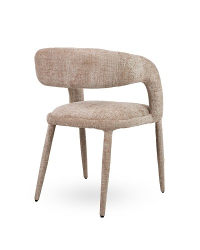 krzesło Iris, krzesło beżowe, krzesło tapicerowane, krzesło nowoczesne, krzesło designerskie, krzesło do jadalni, krzesło eleganckie, krzesło komfortowe, krzesło z podłokietnikami, krzesło do salonu