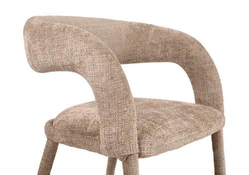 krzesło Iris, krzesło beżowe, krzesło tapicerowane, krzesło nowoczesne, krzesło designerskie, krzesło do jadalni, krzesło eleganckie, krzesło komfortowe, krzesło z podłokietnikami, krzesło do salonu