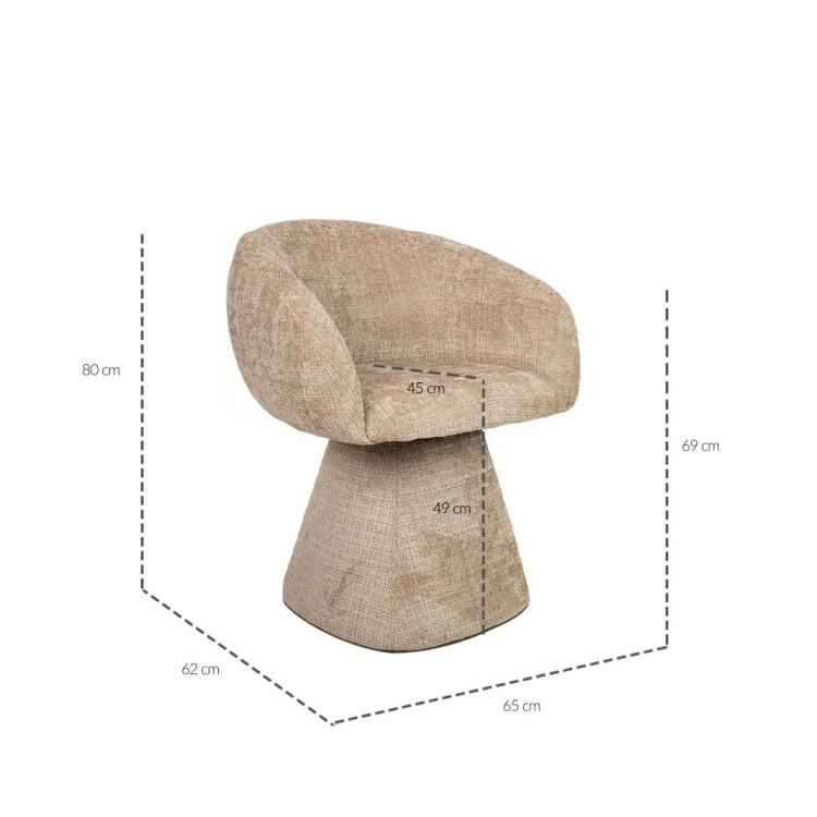 krzesło Pedra, krzesło obrotowe, krzesło beżowe, krzesło tapicerowane, krzesło designerskie, krzesło nowoczesne, krzesło komfortowe, krzesło do salonu